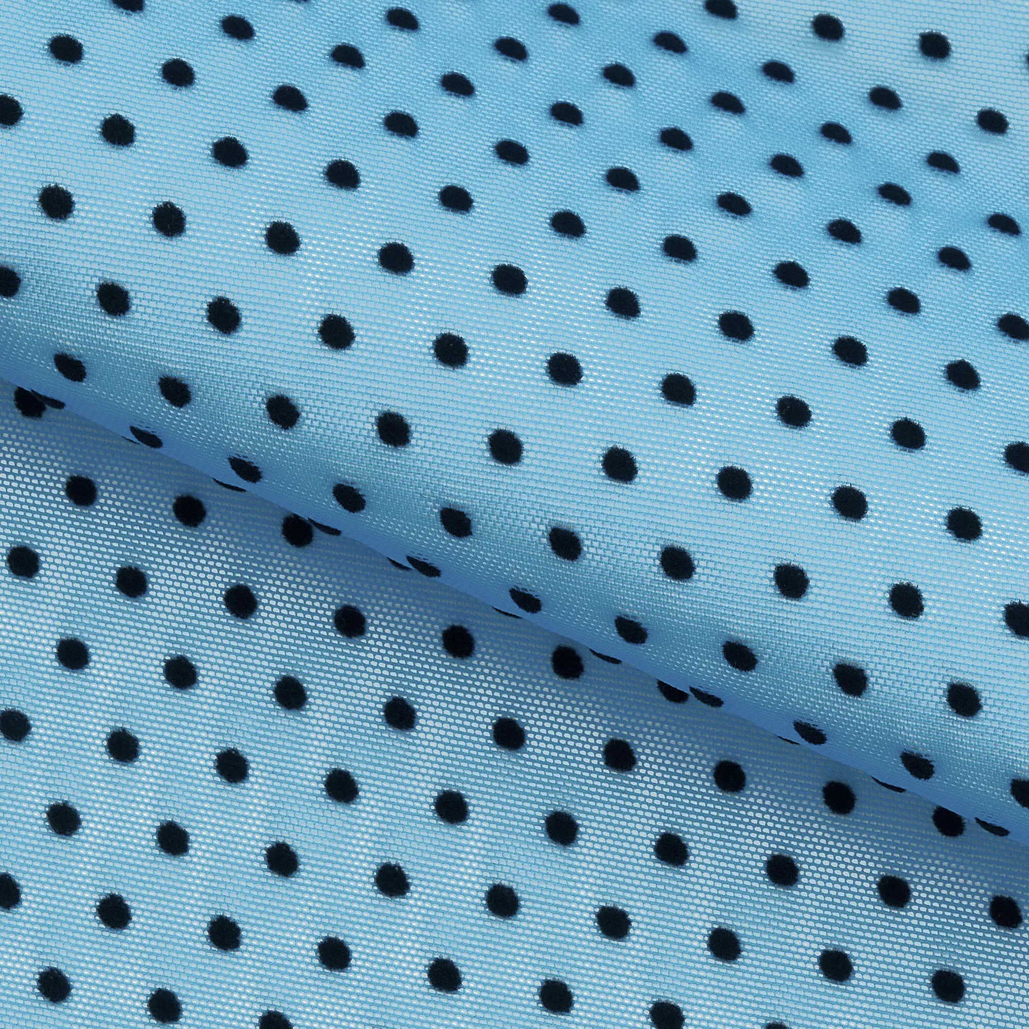 Polka Dot Flocked Stretch Mesh | Blue Moon Fabrics