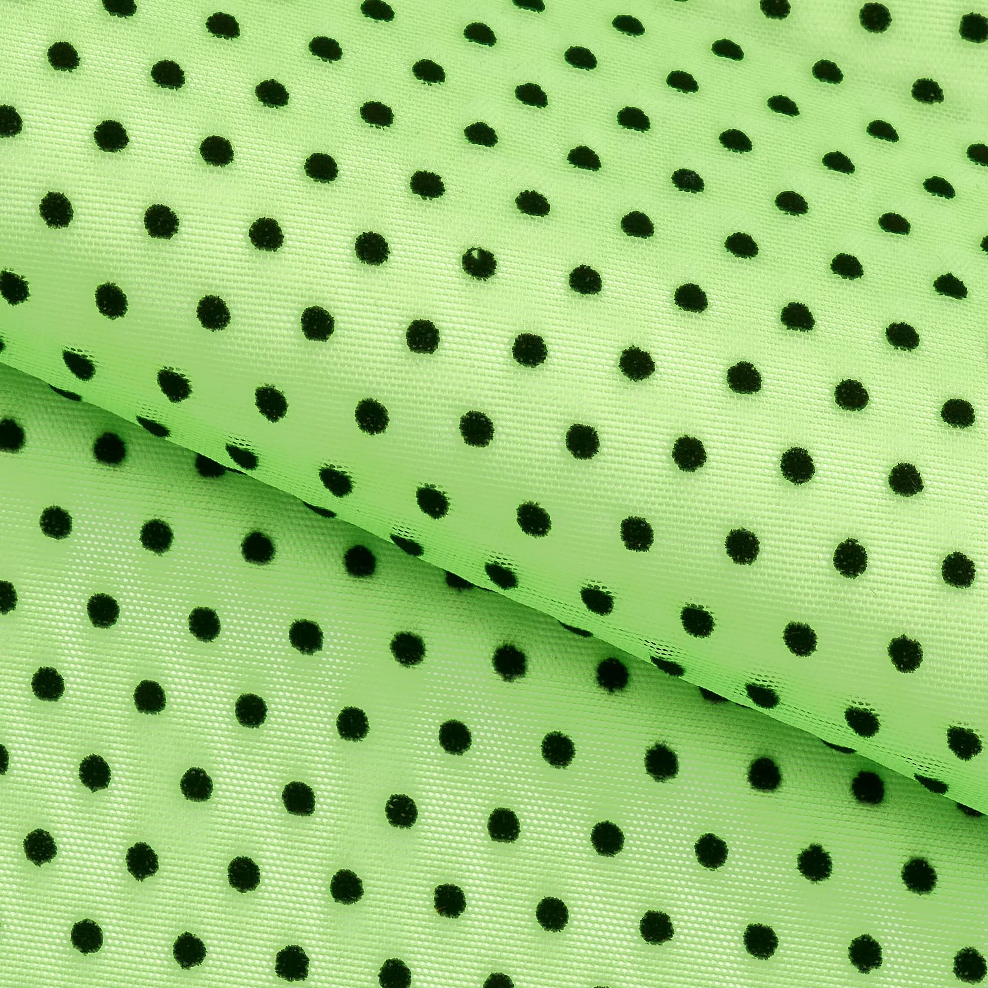 Polka Dot Flocked Stretch Mesh | Blue Moon Fabrics