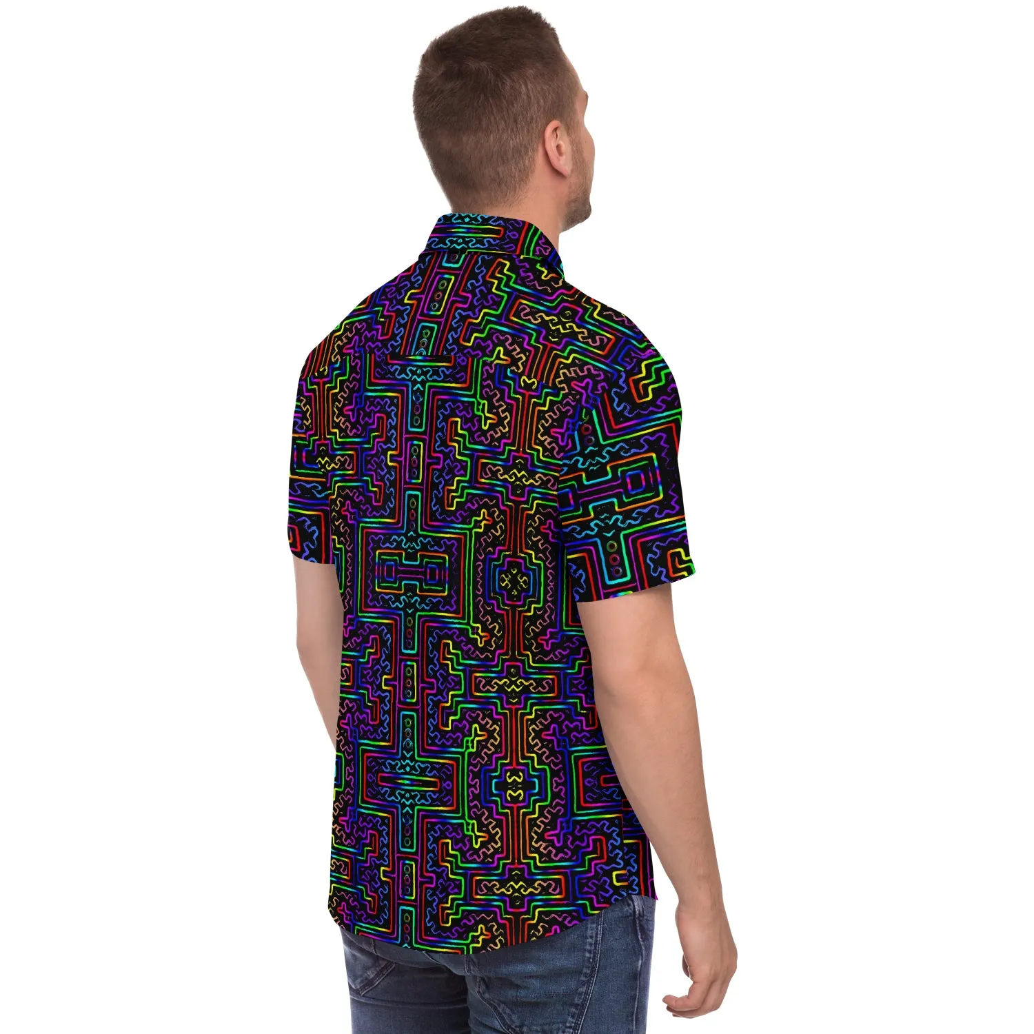 Prismatic Overlay Button Down Shirt