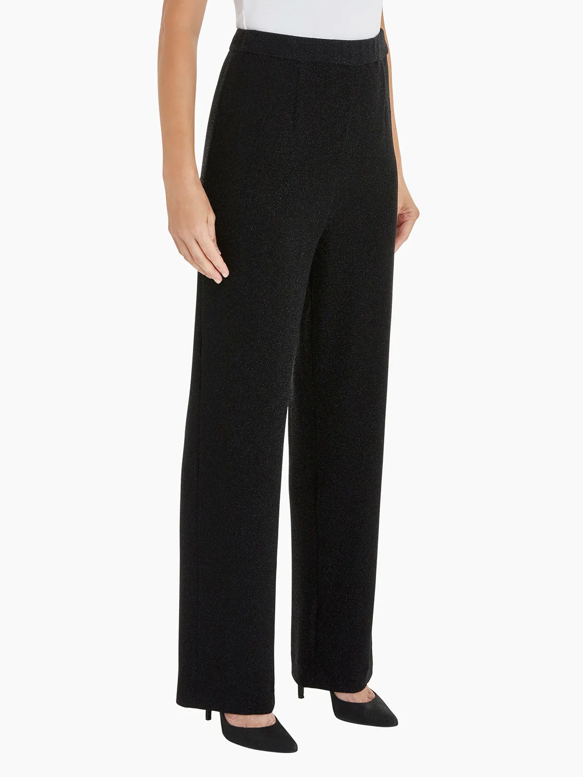 Pull-On Shimmer Woven Wide Leg Pant