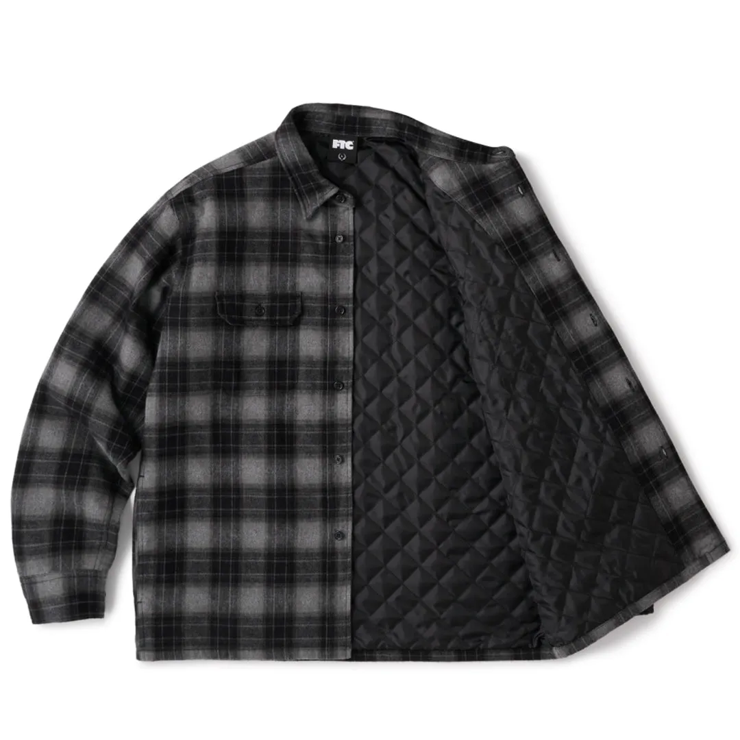 QUILTED LINED PLAID NEL SHIRT