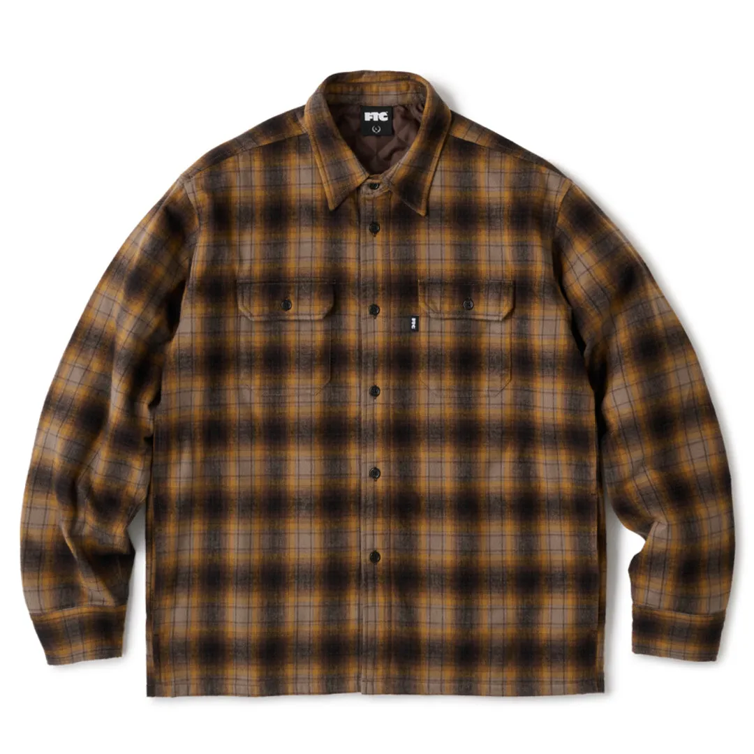 QUILTED LINED PLAID NEL SHIRT