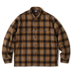 QUILTED LINED PLAID NEL SHIRT