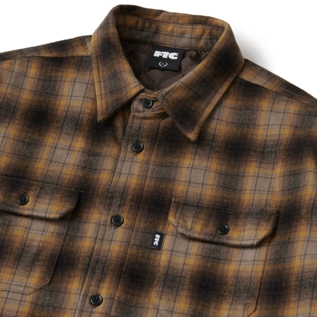 QUILTED LINED PLAID NEL SHIRT