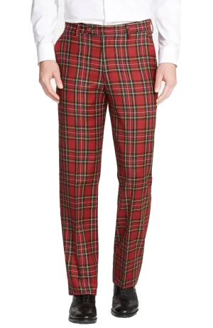 Royal Stewart Wool Plaid<br>Flat Front<br>Regular Rise