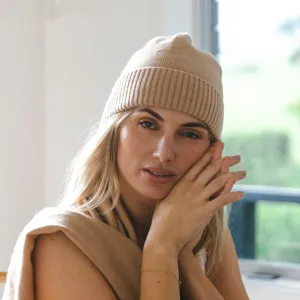 Saga Cashmere Beanie - Toffee