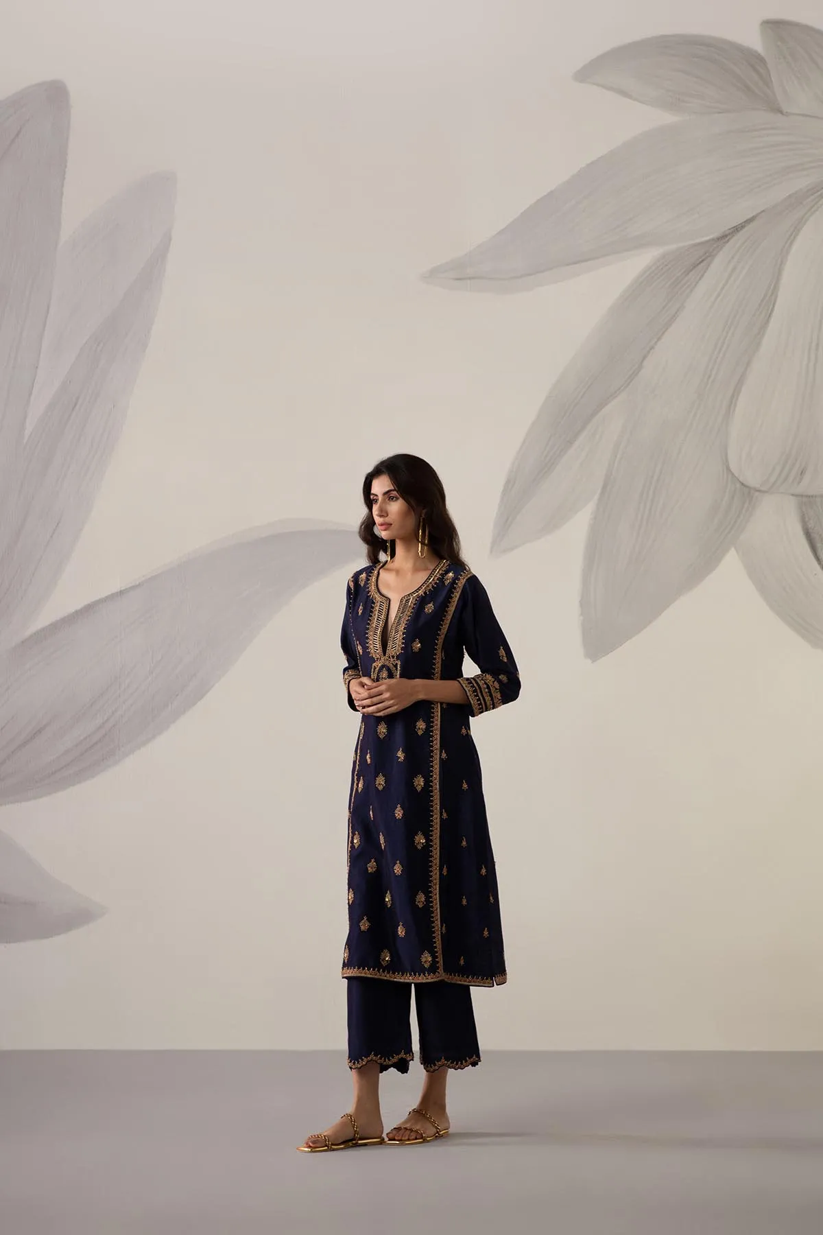 Silk Chanderi Heavy Mughal Kurta Set