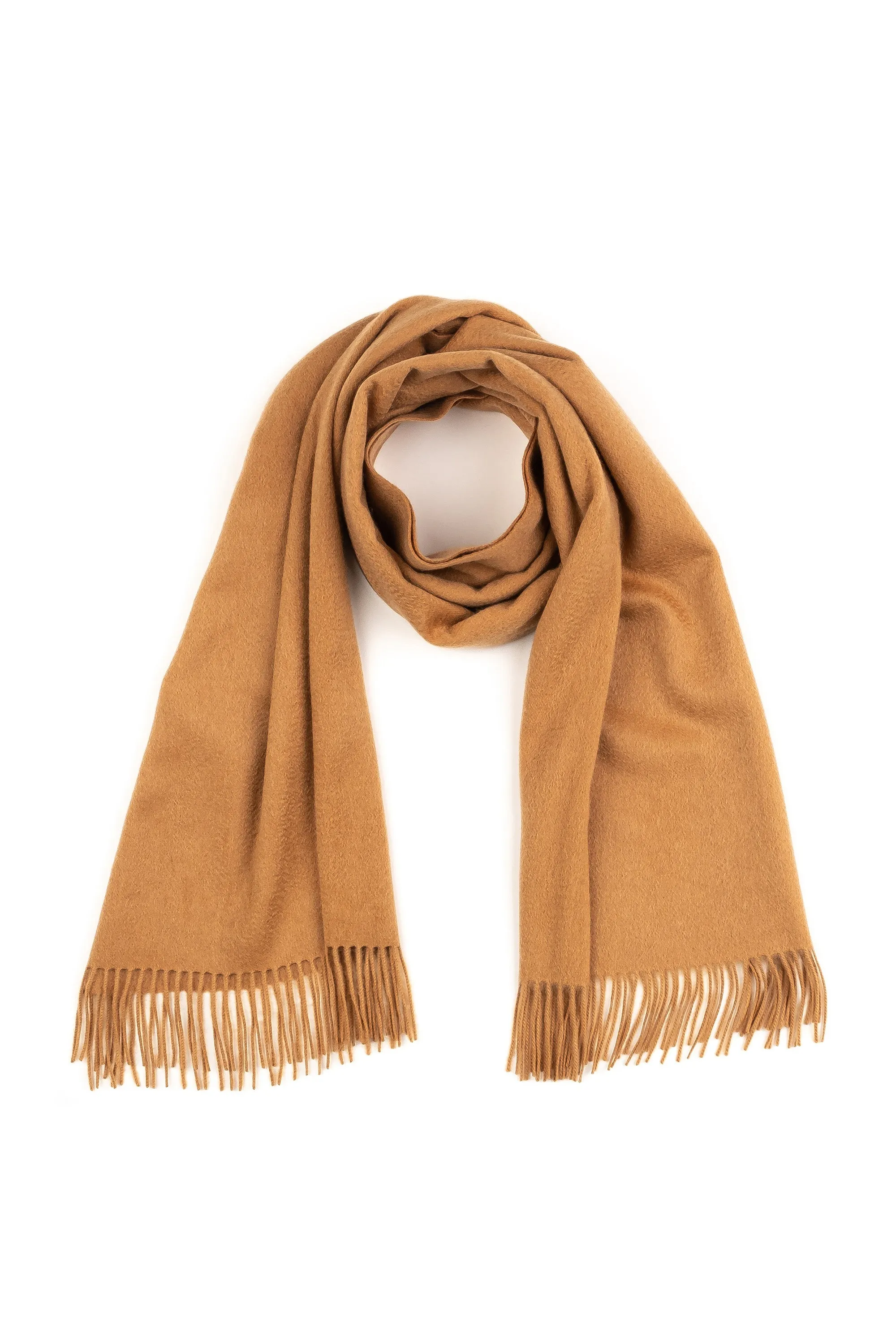 Solid Cashmere Stole - Dark Camel