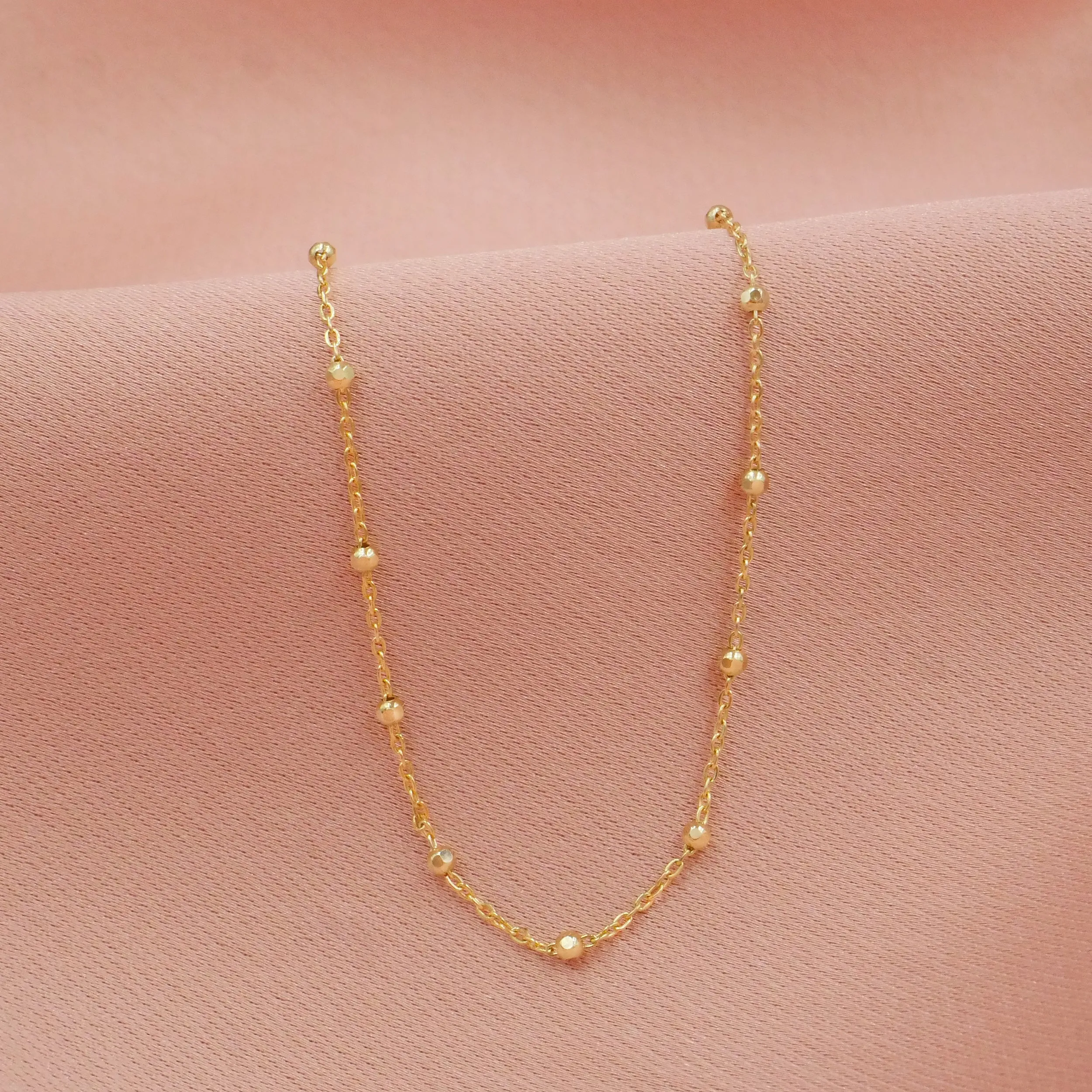 Solid Gold Satellite Necklace