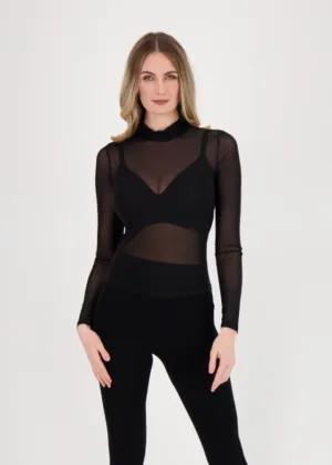 Spanner - Sheer Turtleneck Layering Mesh Top