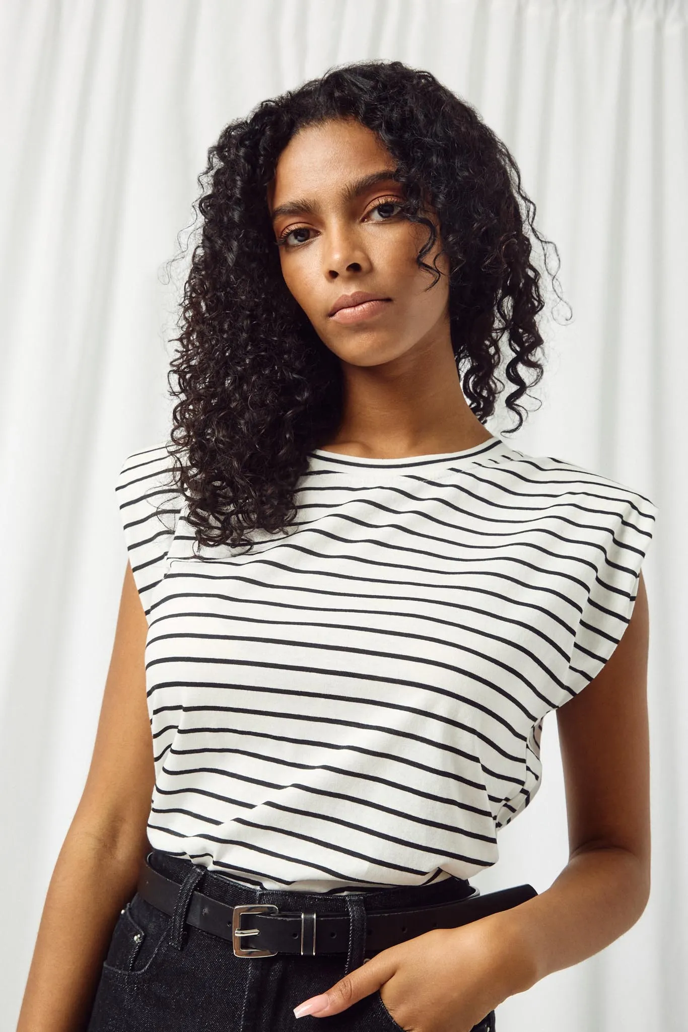 Stripe Print Knit Top