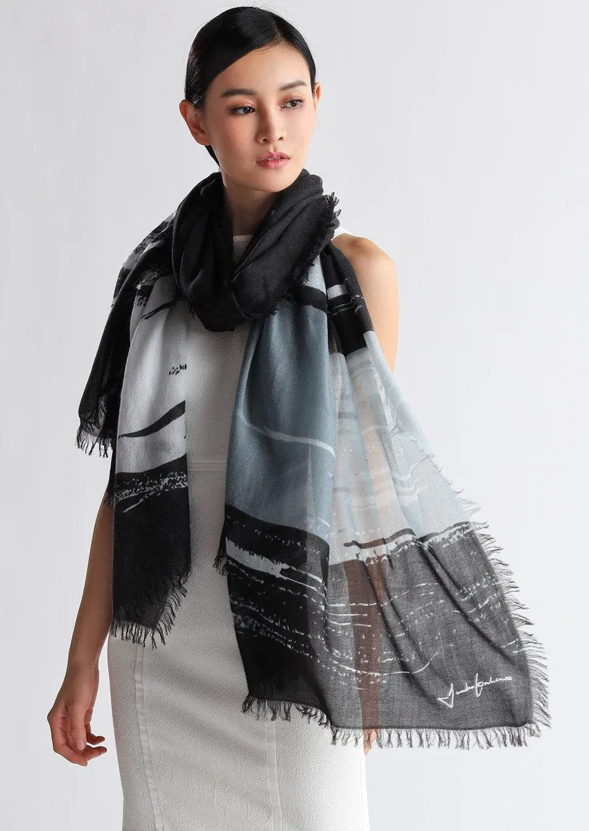 super fine baby cashmere scarf by Junko Koshino