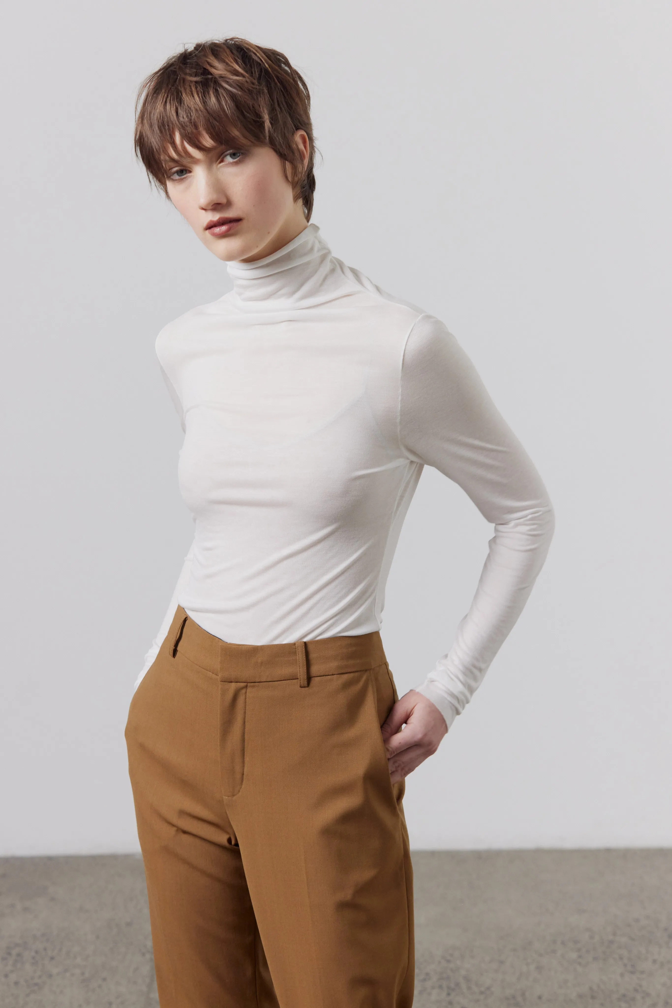 Tencel Layering Polo - Milk