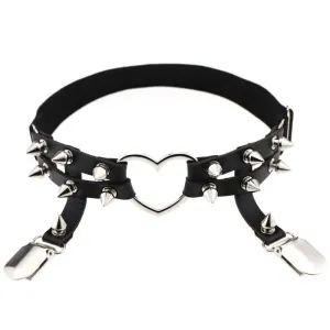 'Thrash baby' heart spike garter