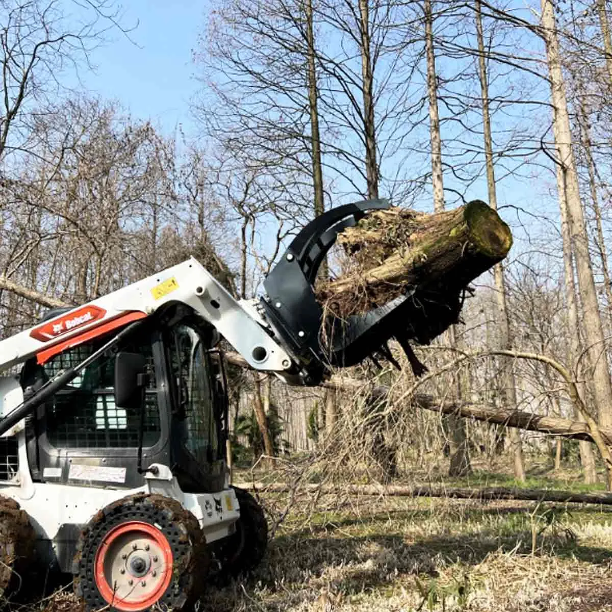 TMG Industrial 30” Skid Steer Log Grapple Attachment, 42” Claw Opening, 3000-lb Grapple Capacity, Universal Mount, TMG-SLG30