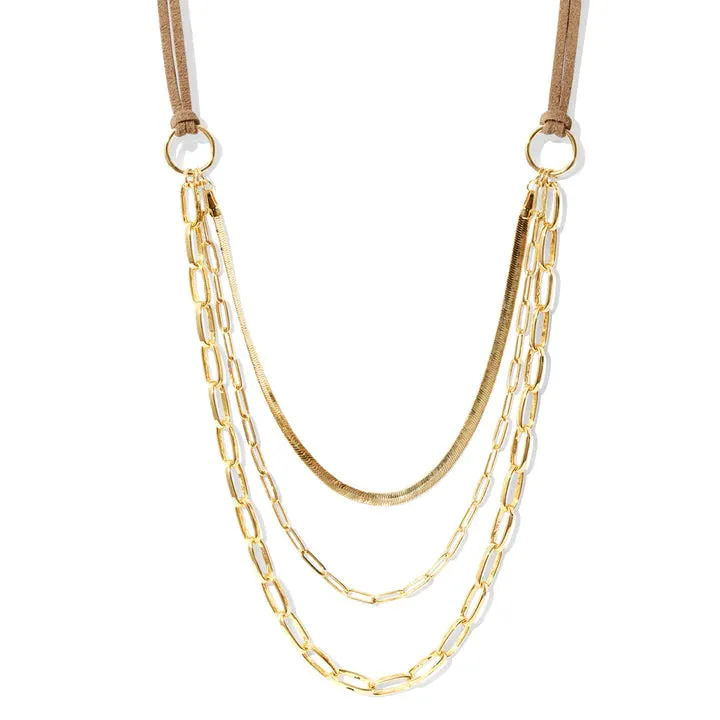 Triple Layer Suede Necklace - Various Chains