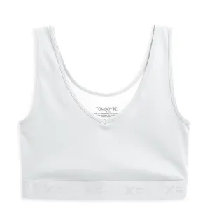 V Neck Compression Top - White