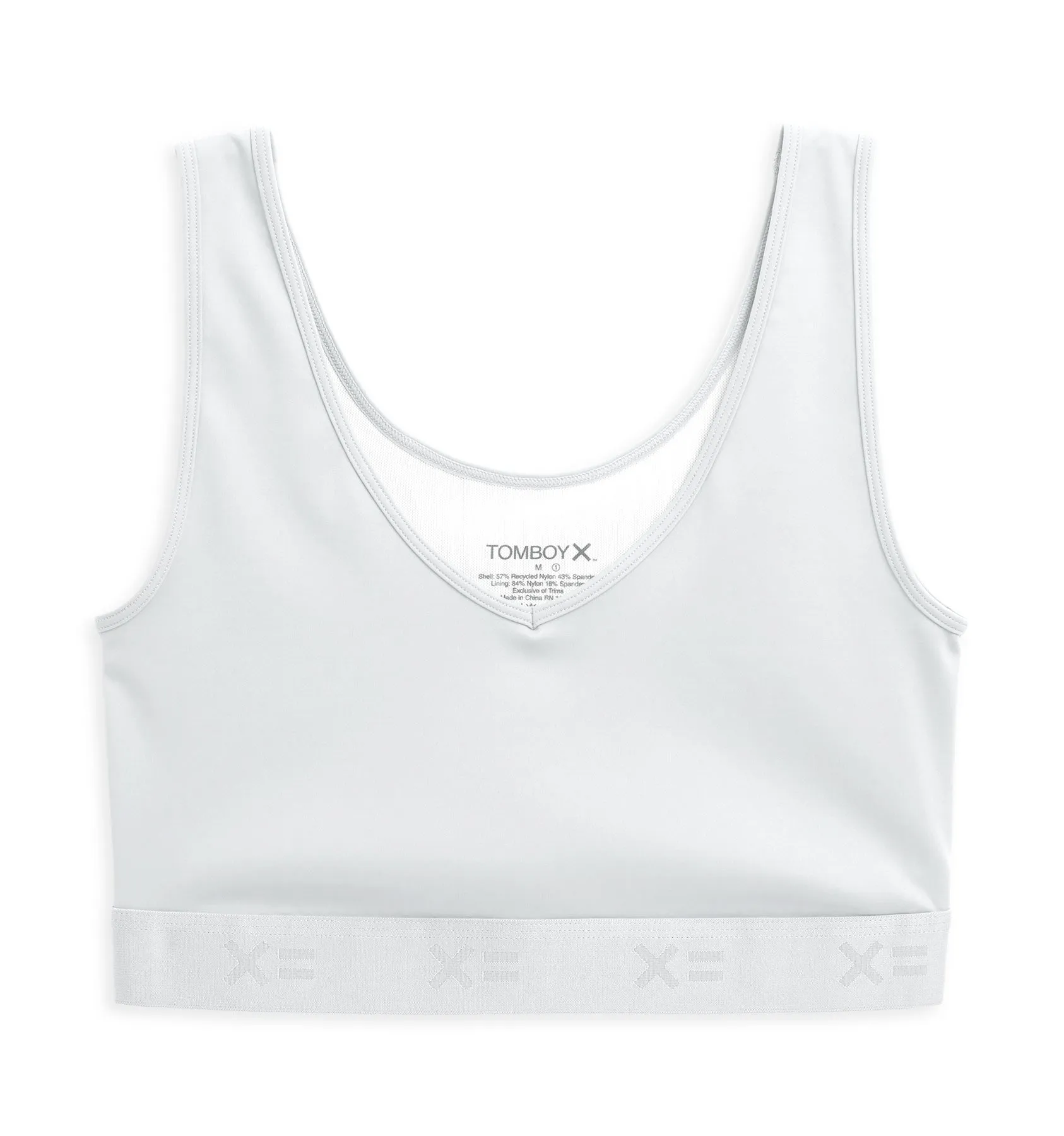 V Neck Compression Top - White