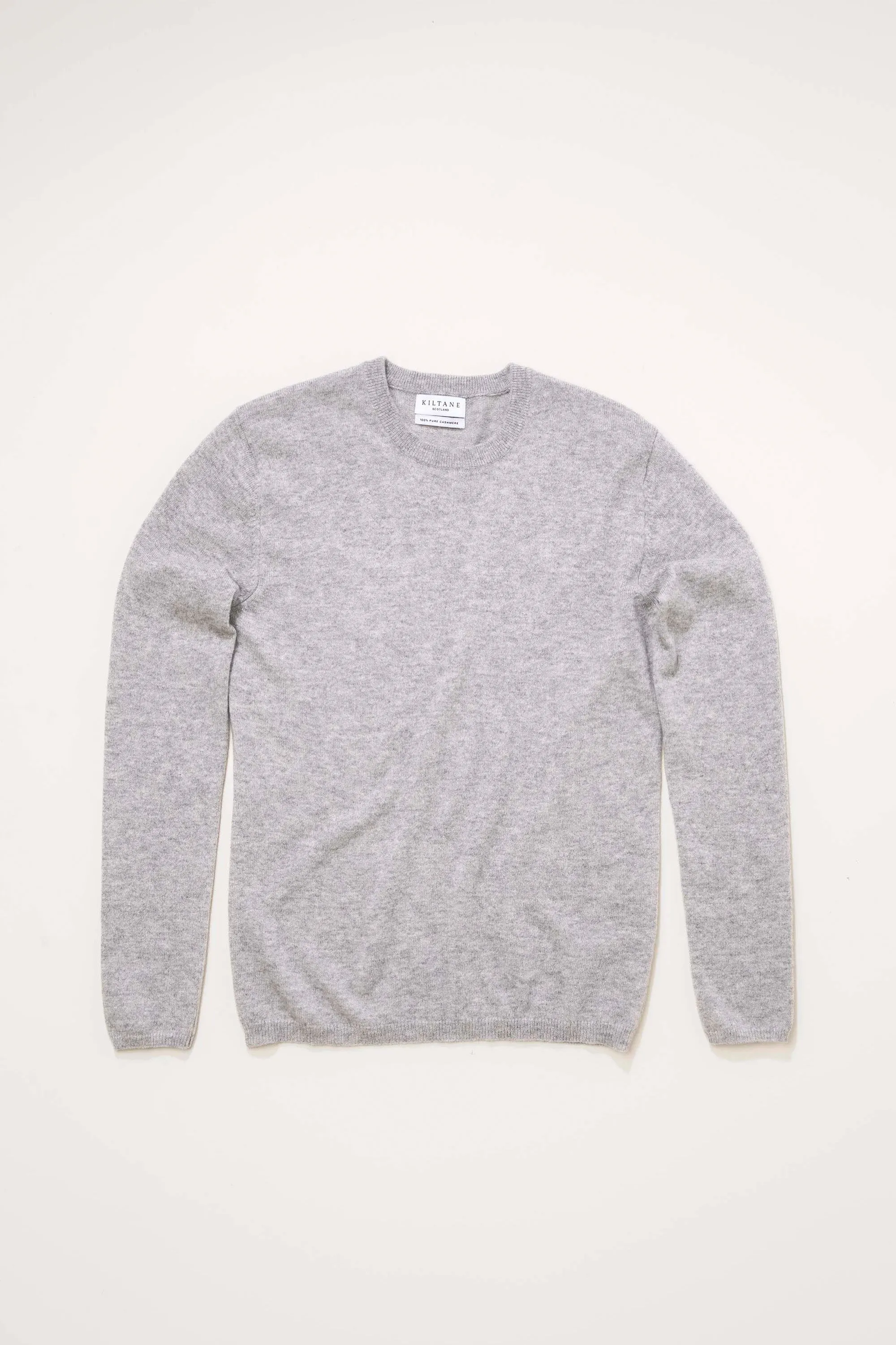 Women's Cashmere Crew Neck Jumper - Light Grey