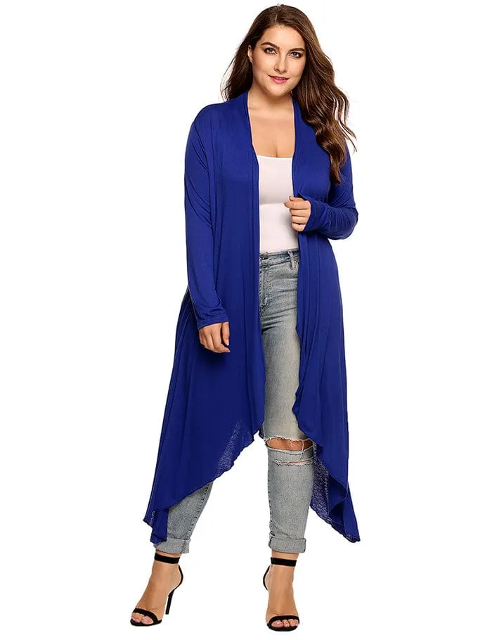 Womens Full Length Cardigan Style Loose-fitting Oversize Sweater