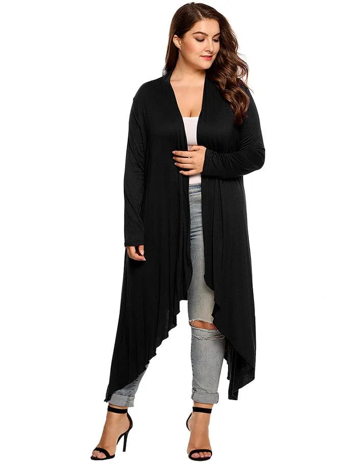 Womens Full Length Cardigan Style Loose-fitting Oversize Sweater